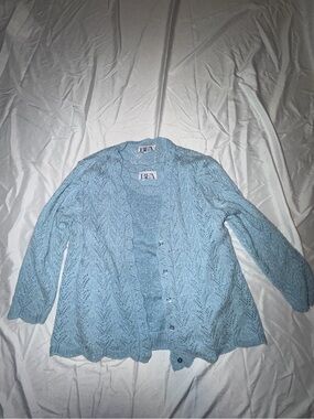 Vintage BFA Classics Blue Shimmer Sweater Set 1X